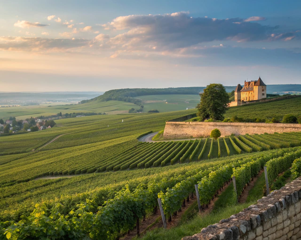 Champagne vineyard landscape