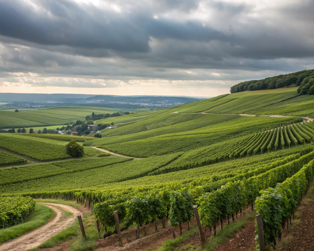 Champagne vineyard landscape