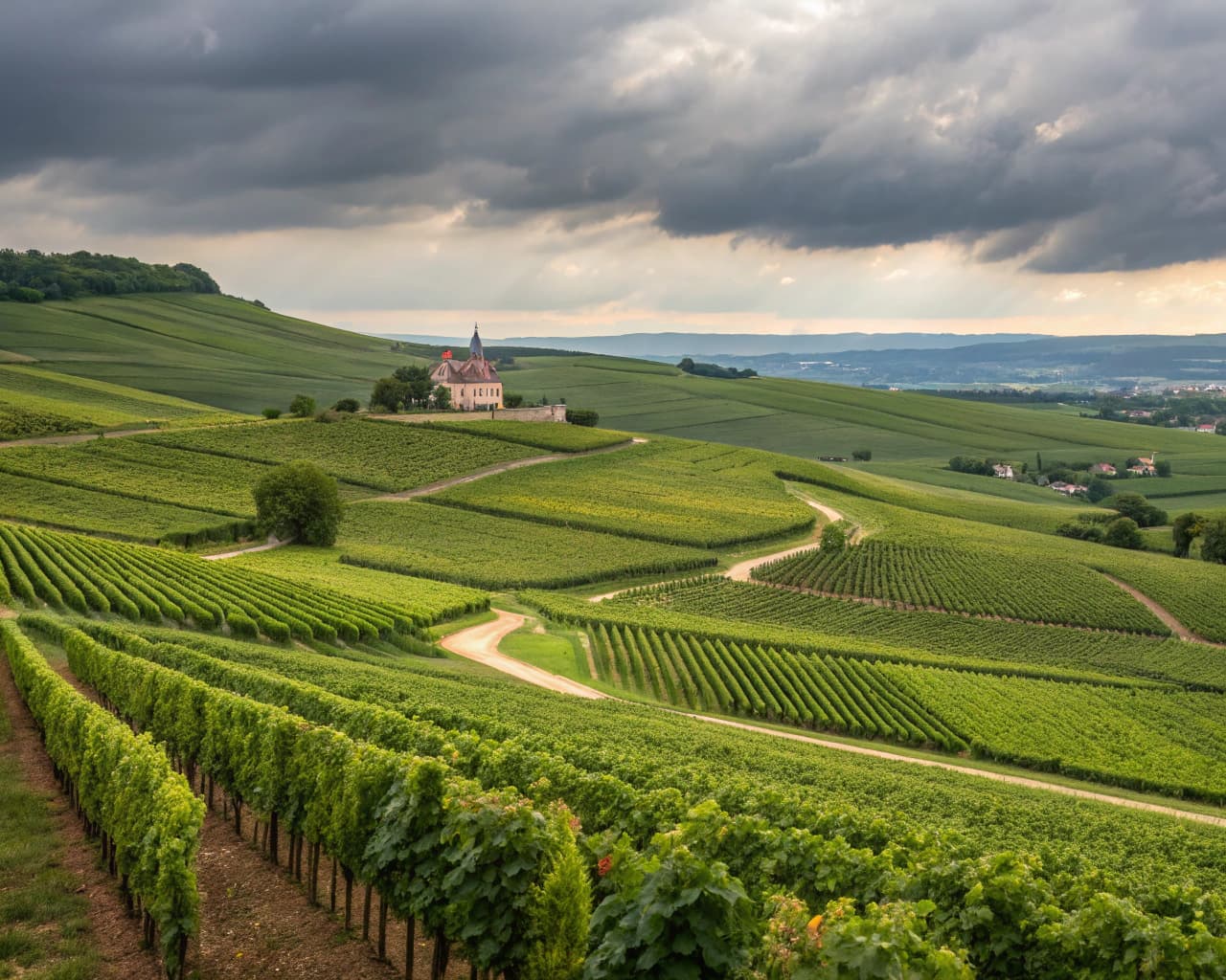 Champagne vineyard landscape