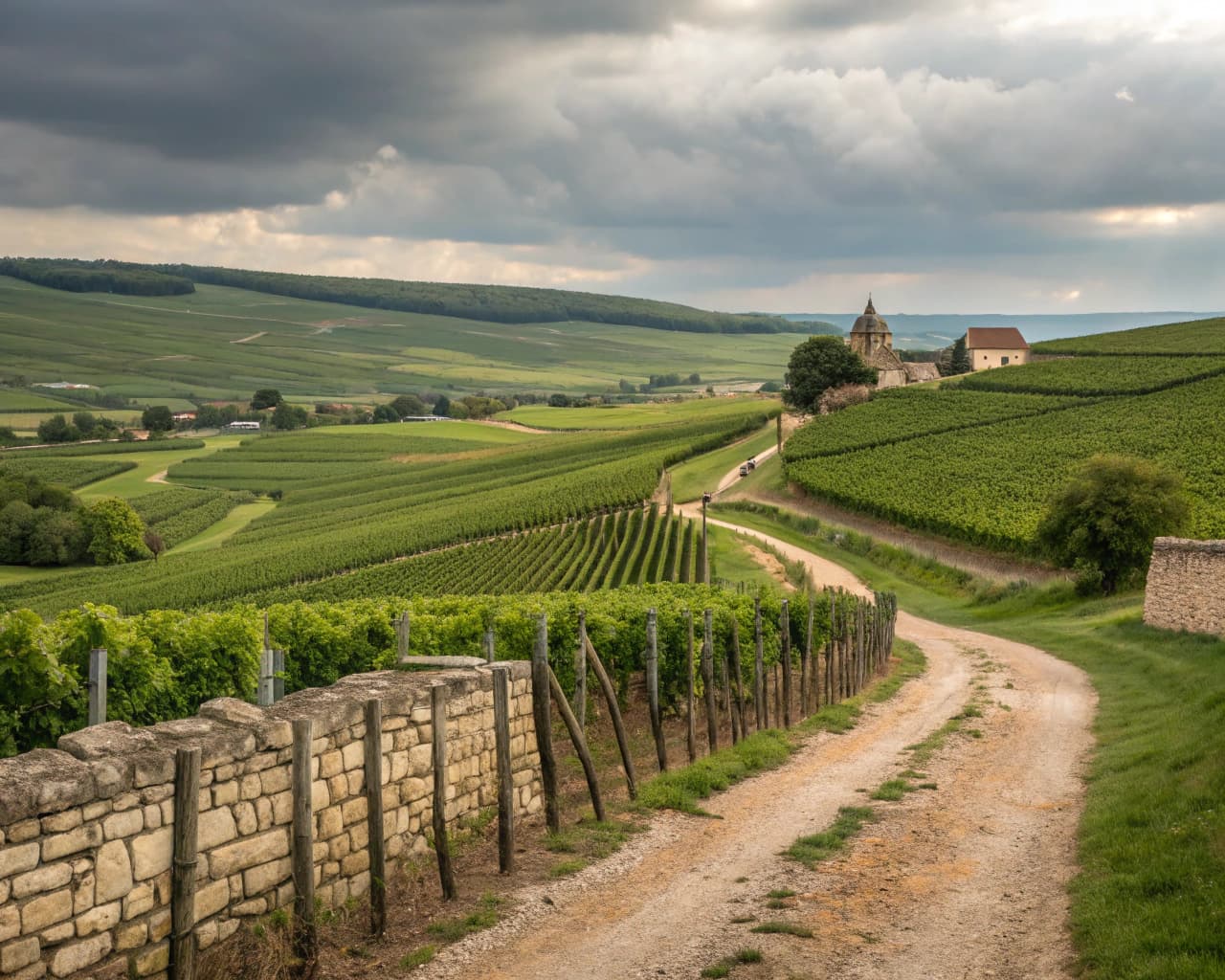 Champagne vineyard landscape