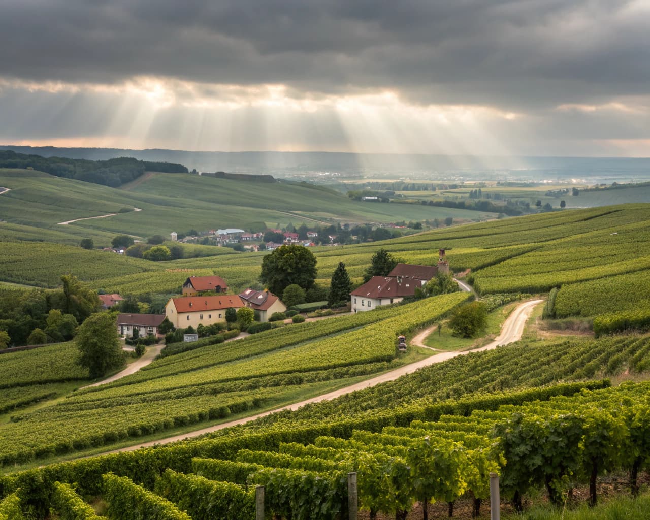 Champagne vineyard landscape