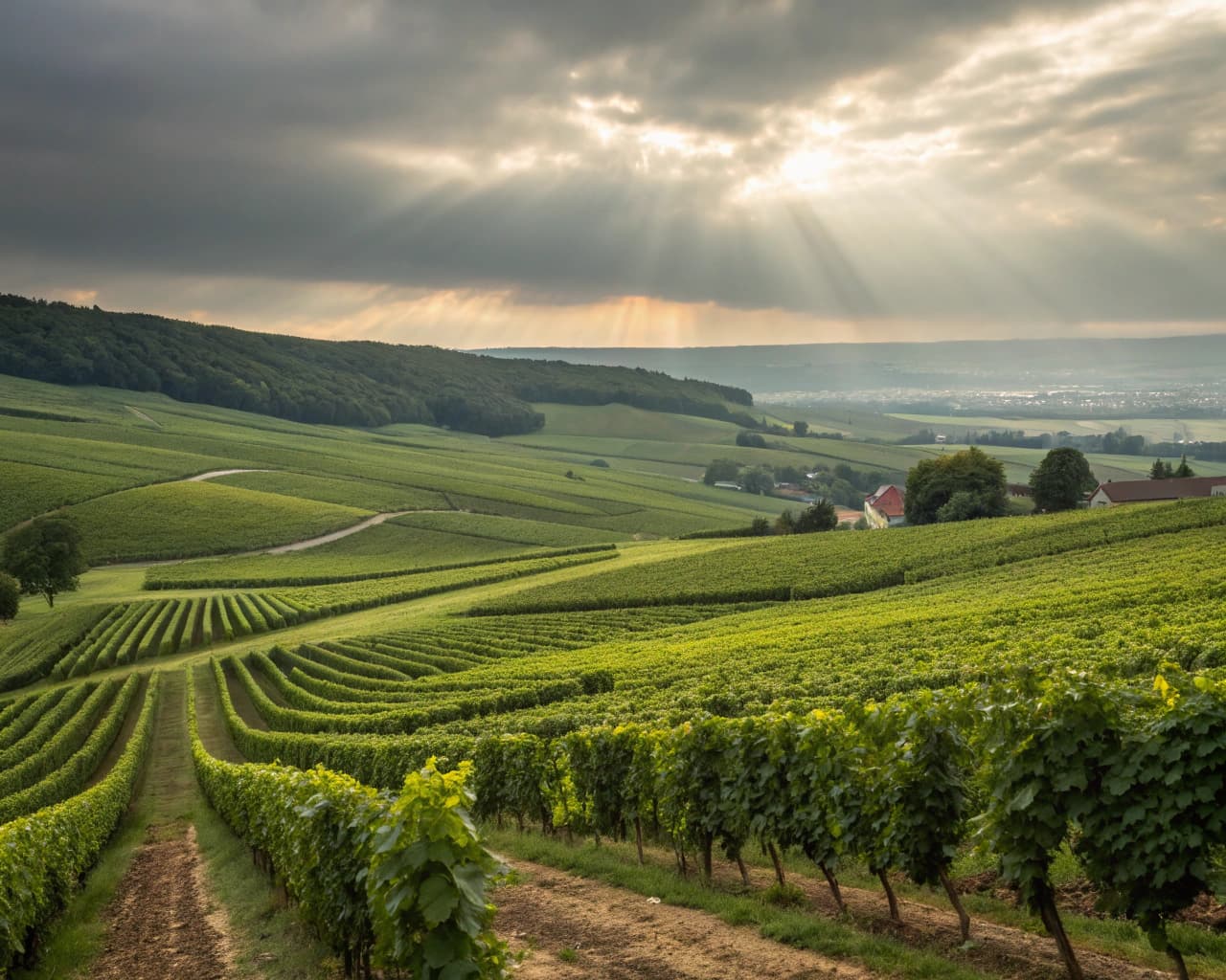 Champagne vineyard landscape