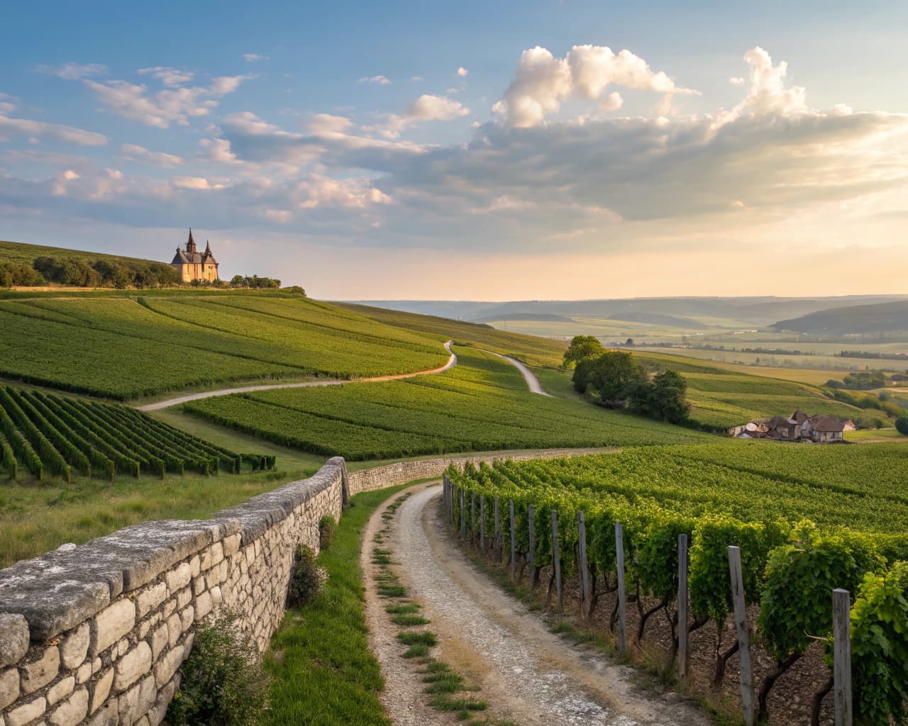 Champagne vineyard landscape