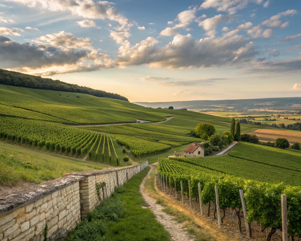 Champagne vineyard landscape