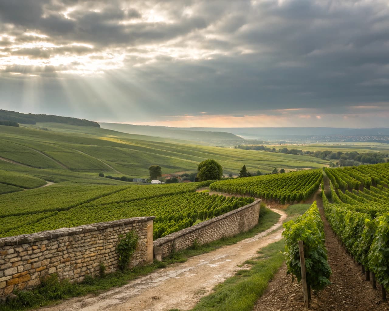 Champagne vineyard landscape