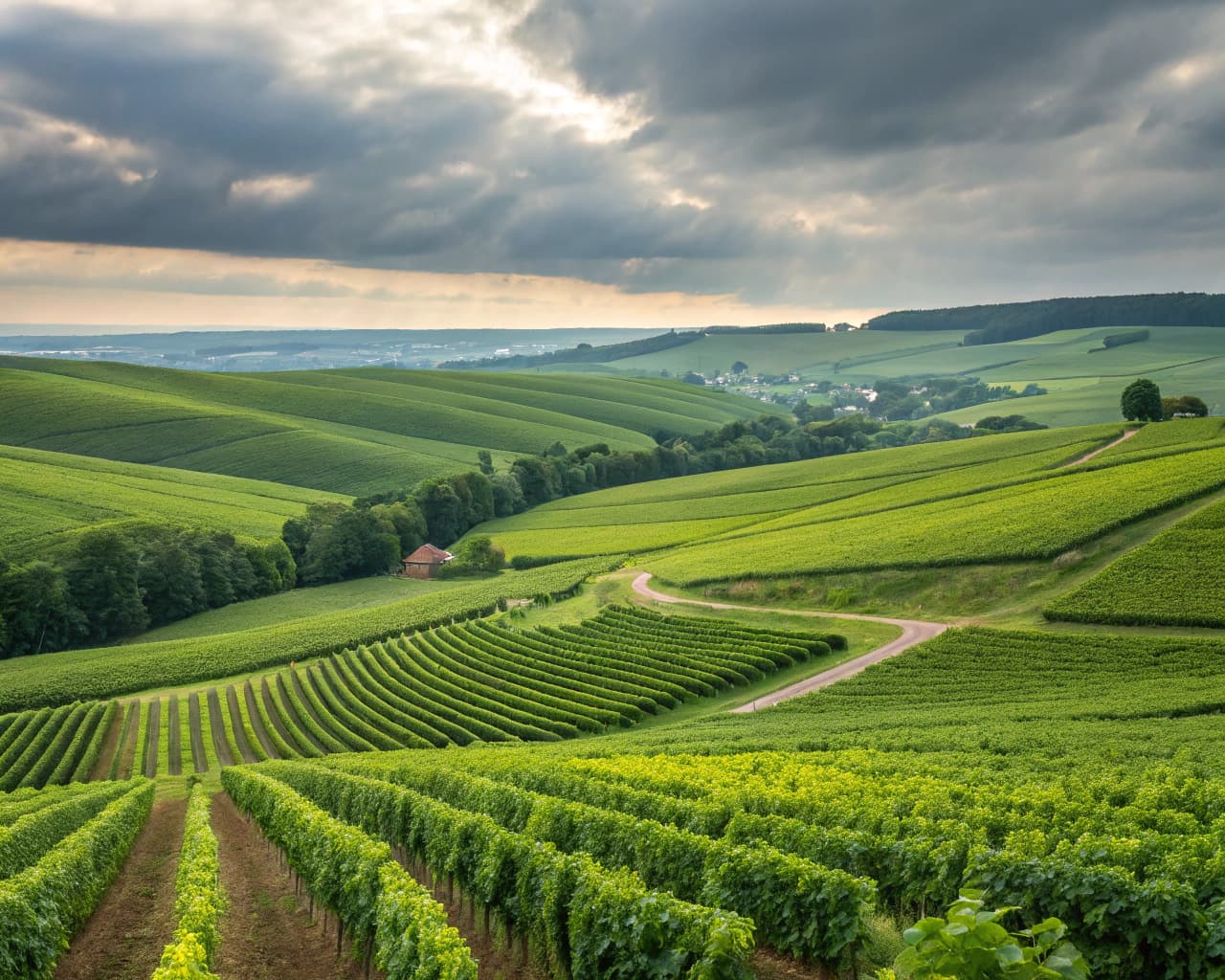 Champagne vineyard landscape