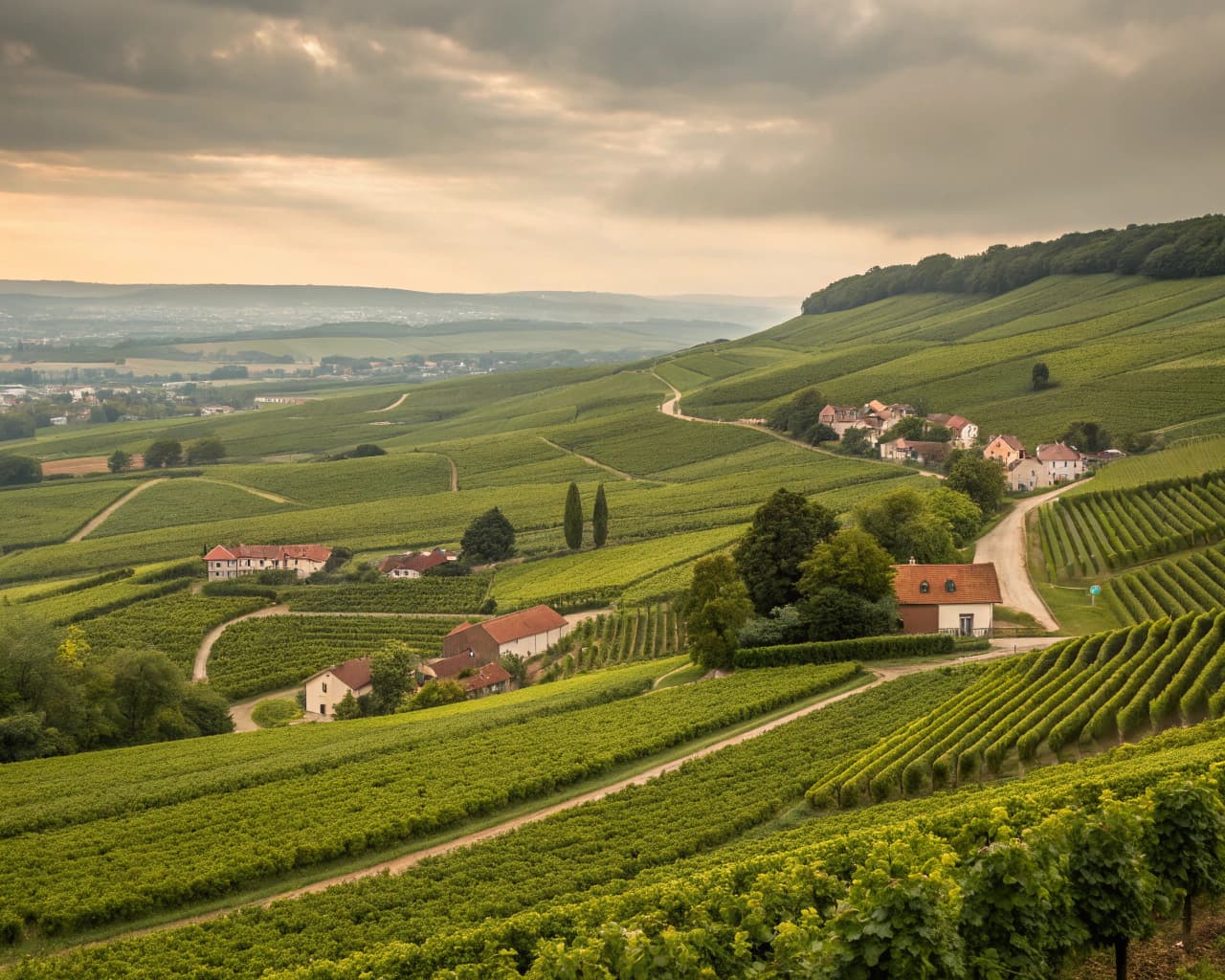 Champagne vineyard landscape