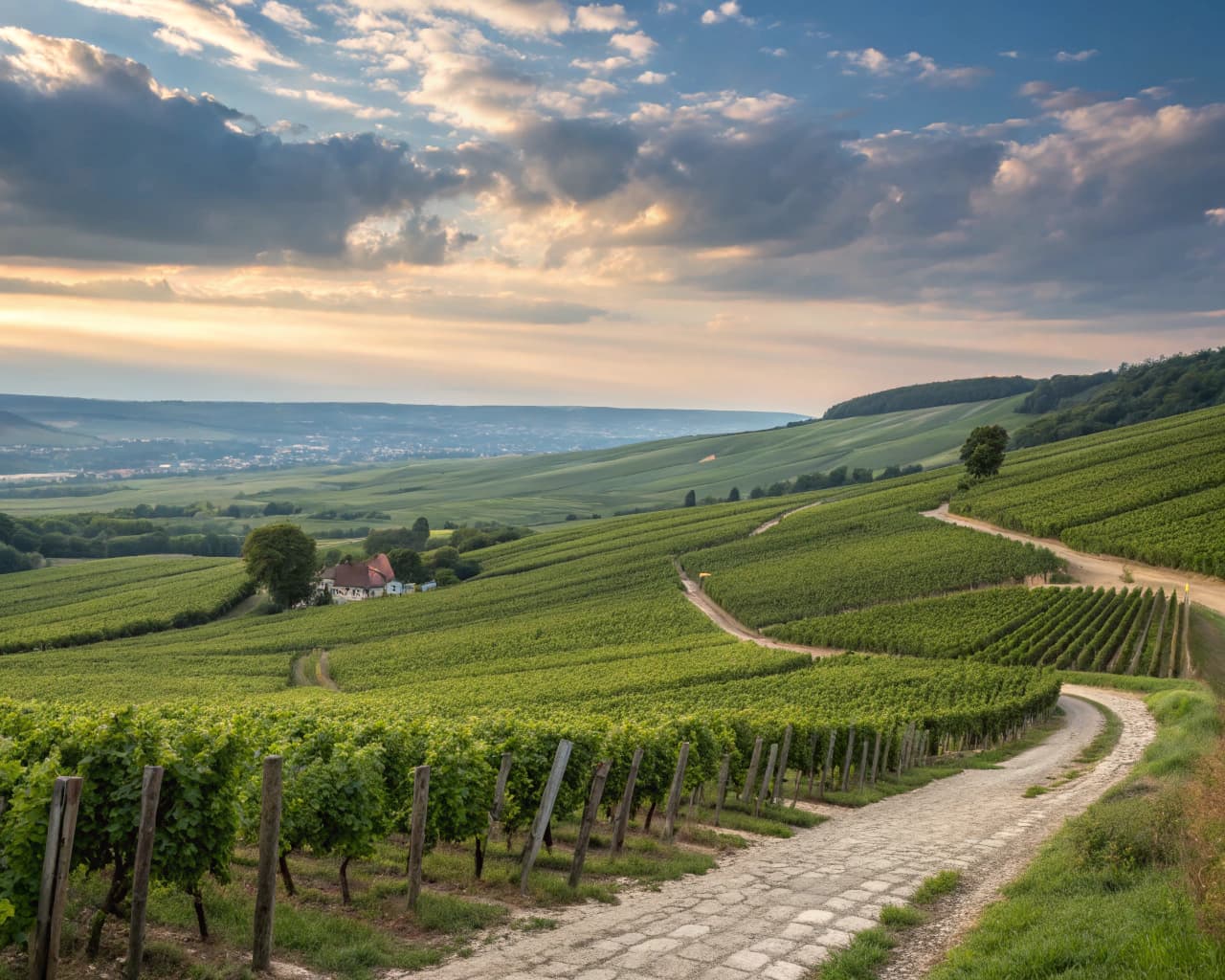 Champagne vineyard landscape