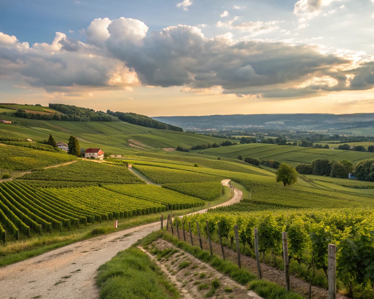 Champagne vineyard landscape