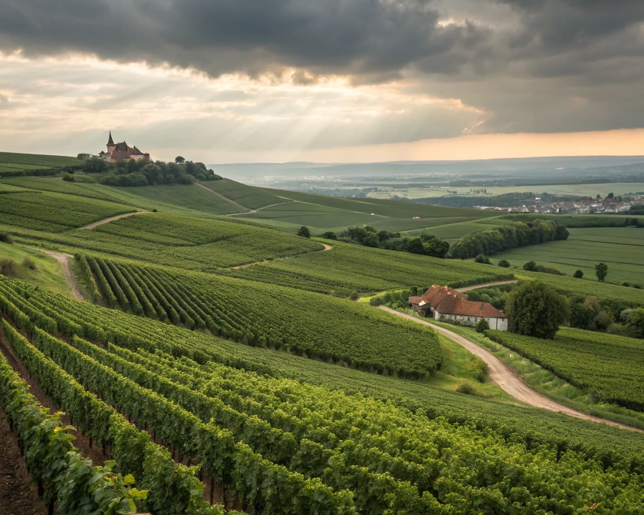 Champagne vineyard landscape