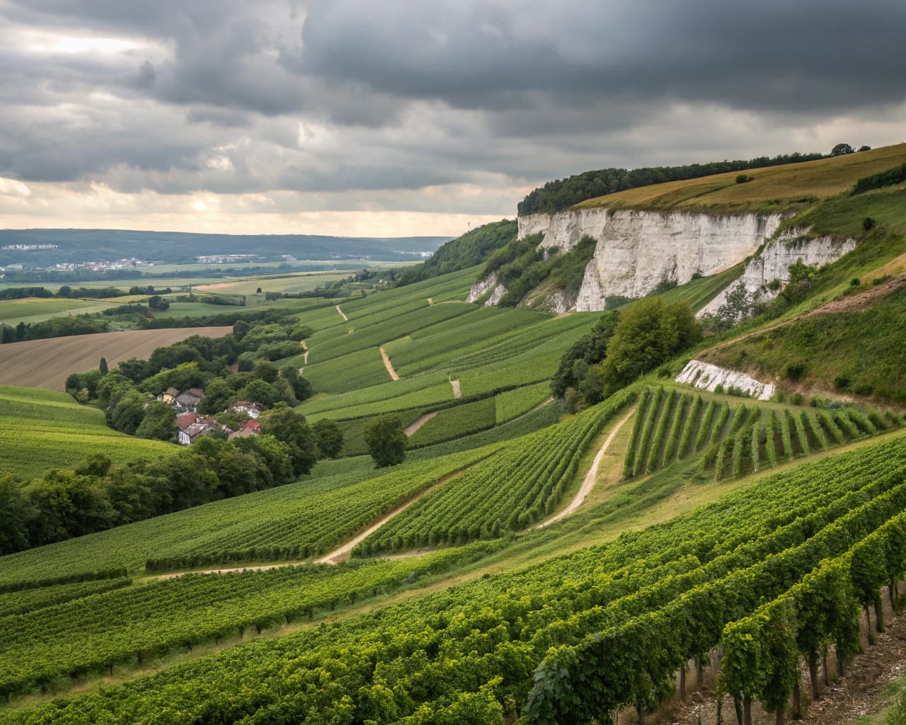 Champagne vineyard landscape