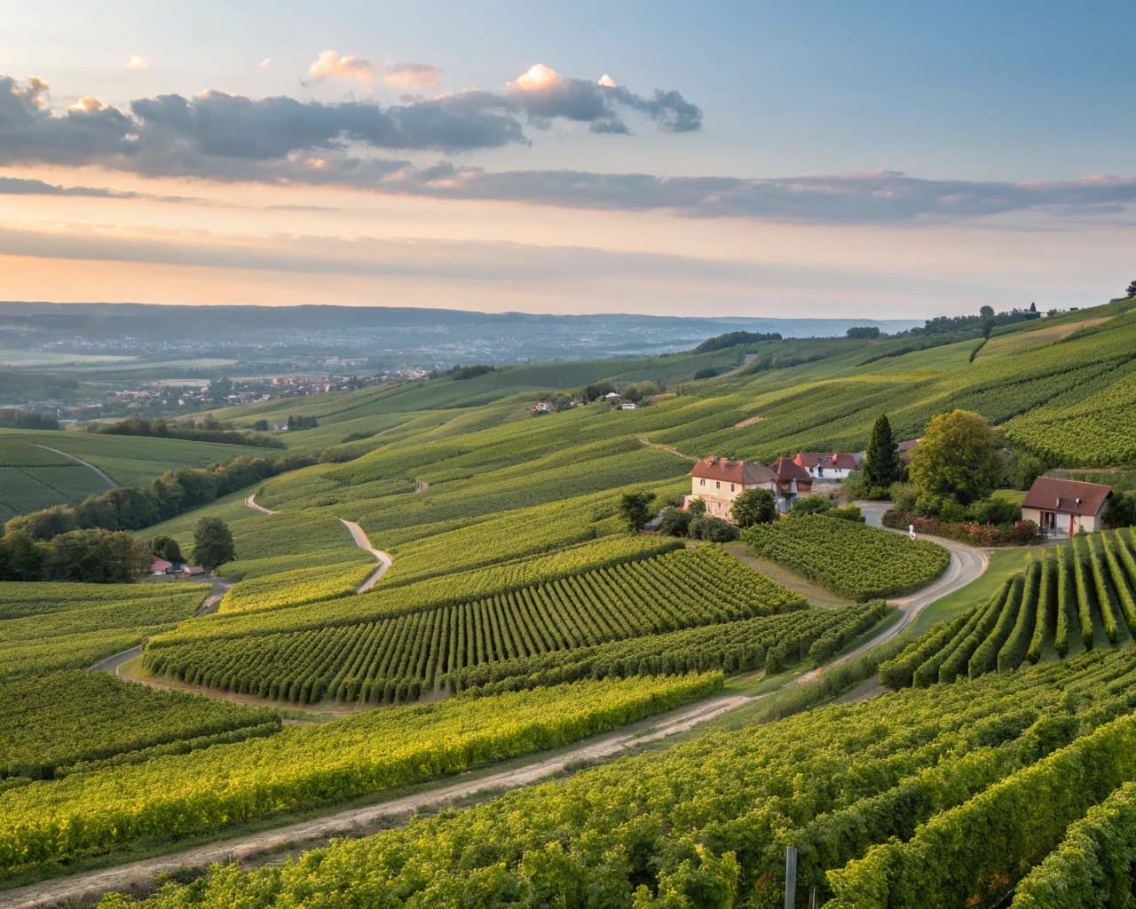 Champagne vineyard landscape