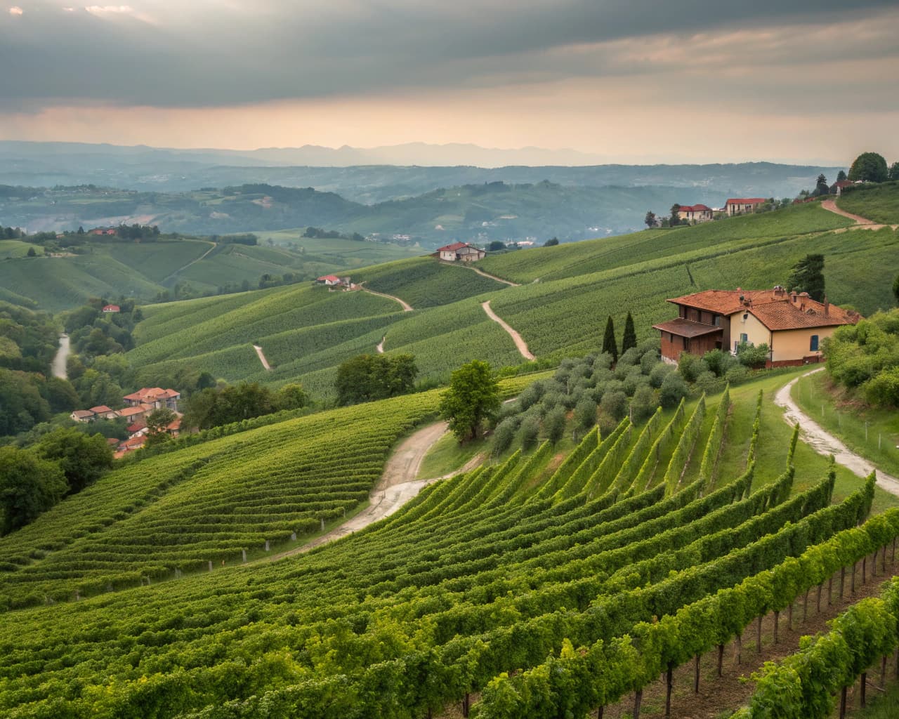 Piedmont vineyard landscape