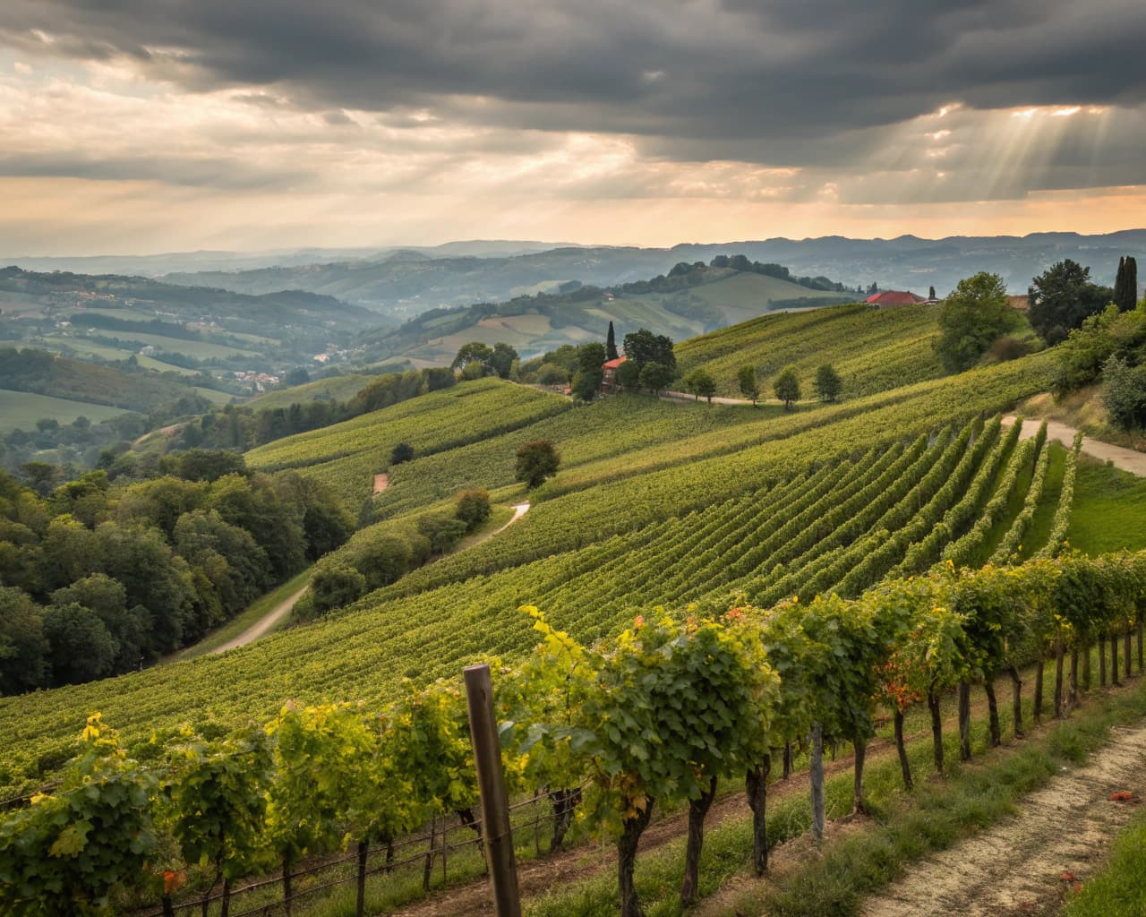 Piedmont vineyard landscape