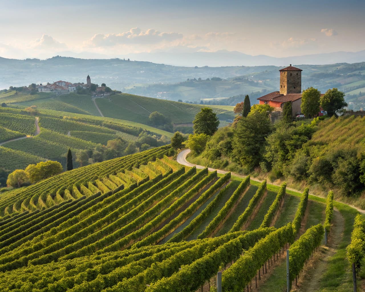 Piedmont vineyard landscape