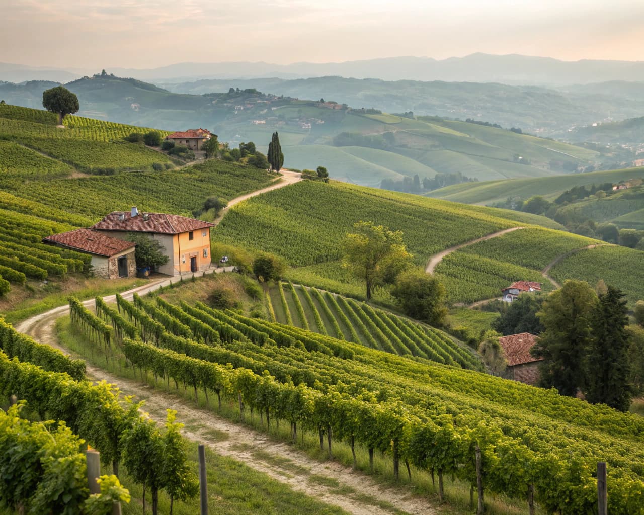 Piedmont vineyard landscape