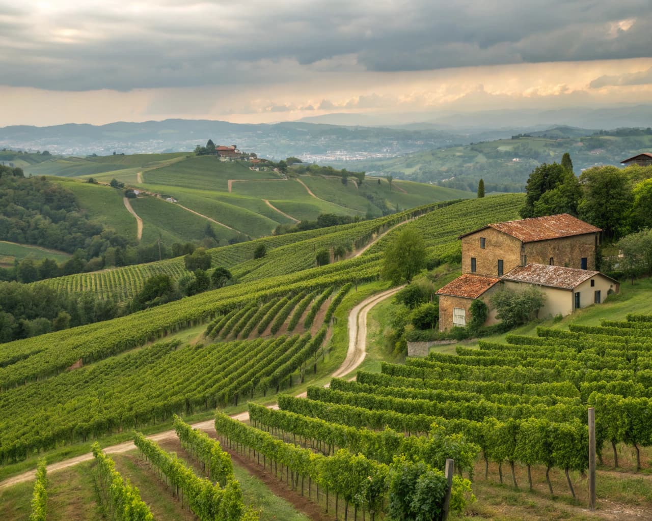 Piedmont vineyard landscape