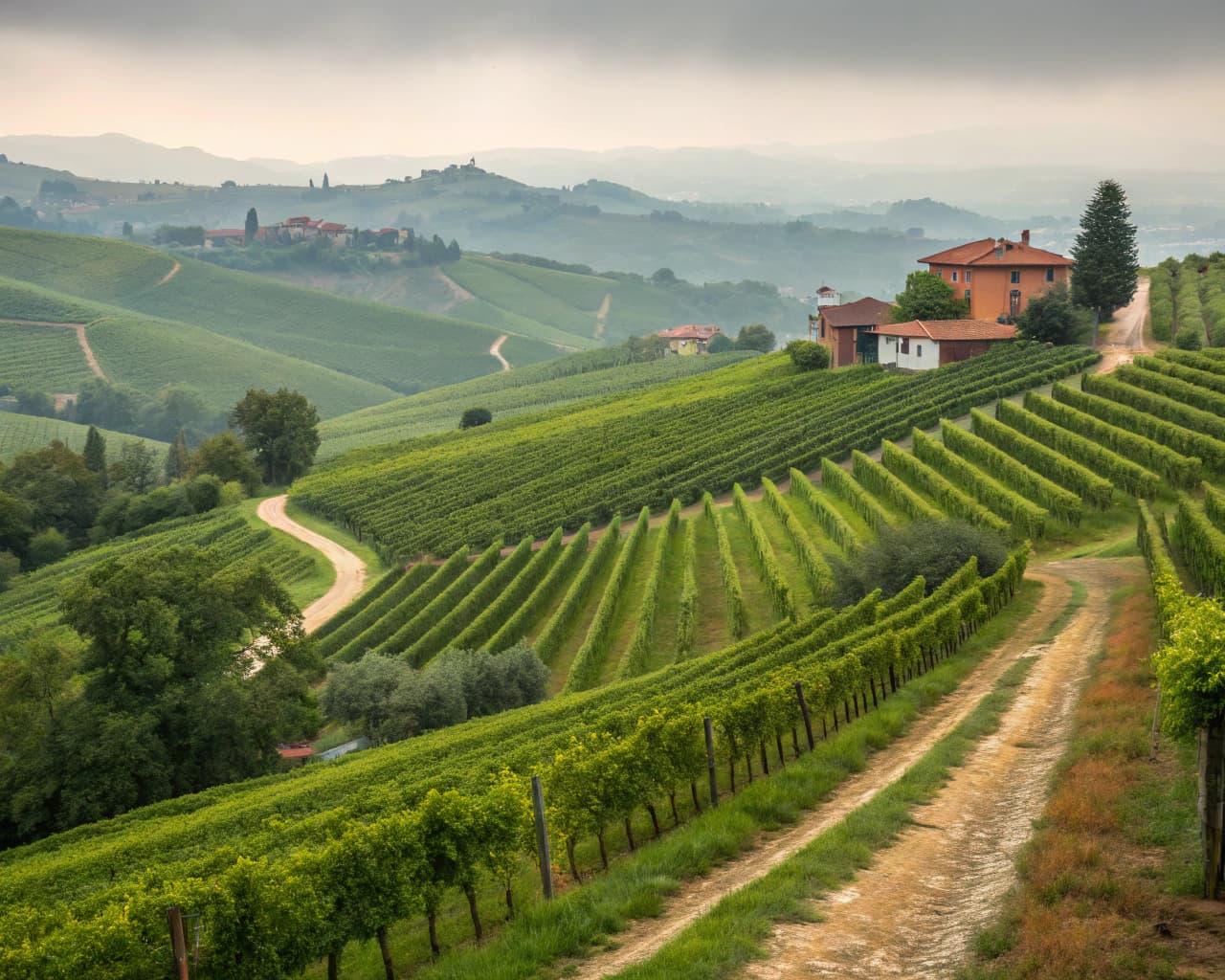 Piedmont vineyard landscape