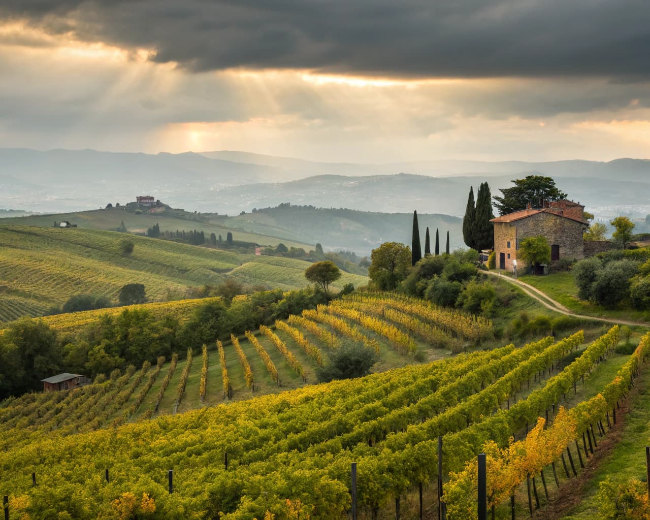 Tuscany vineyard landscape