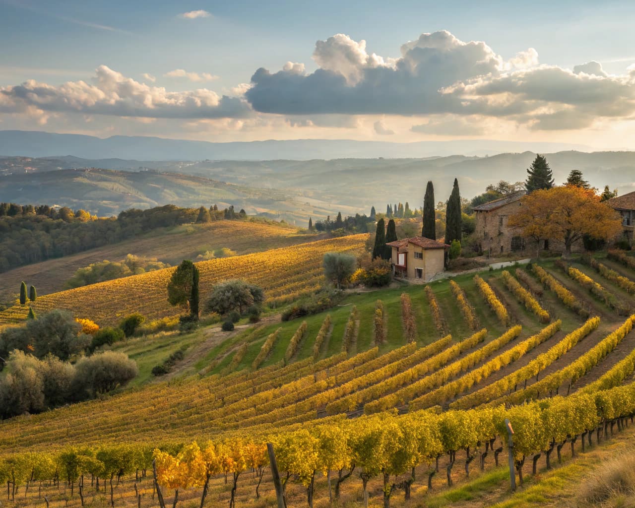 Tuscany vineyard landscape