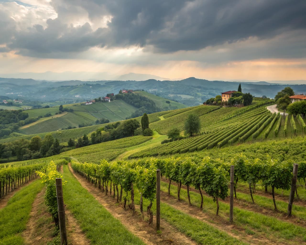 Piedmont vineyard landscape