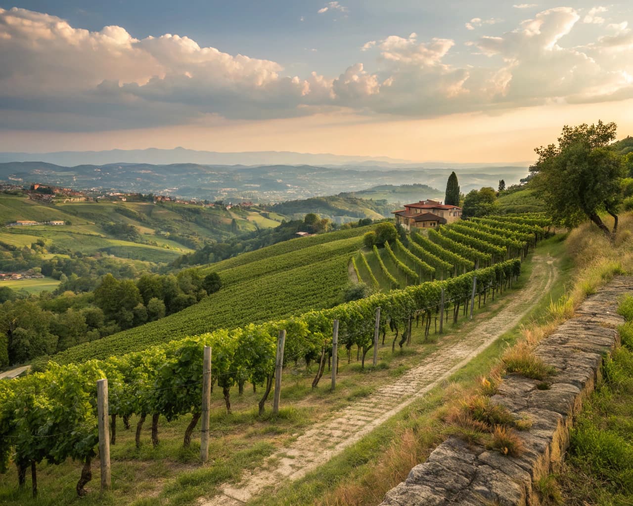 Piedmont vineyard landscape