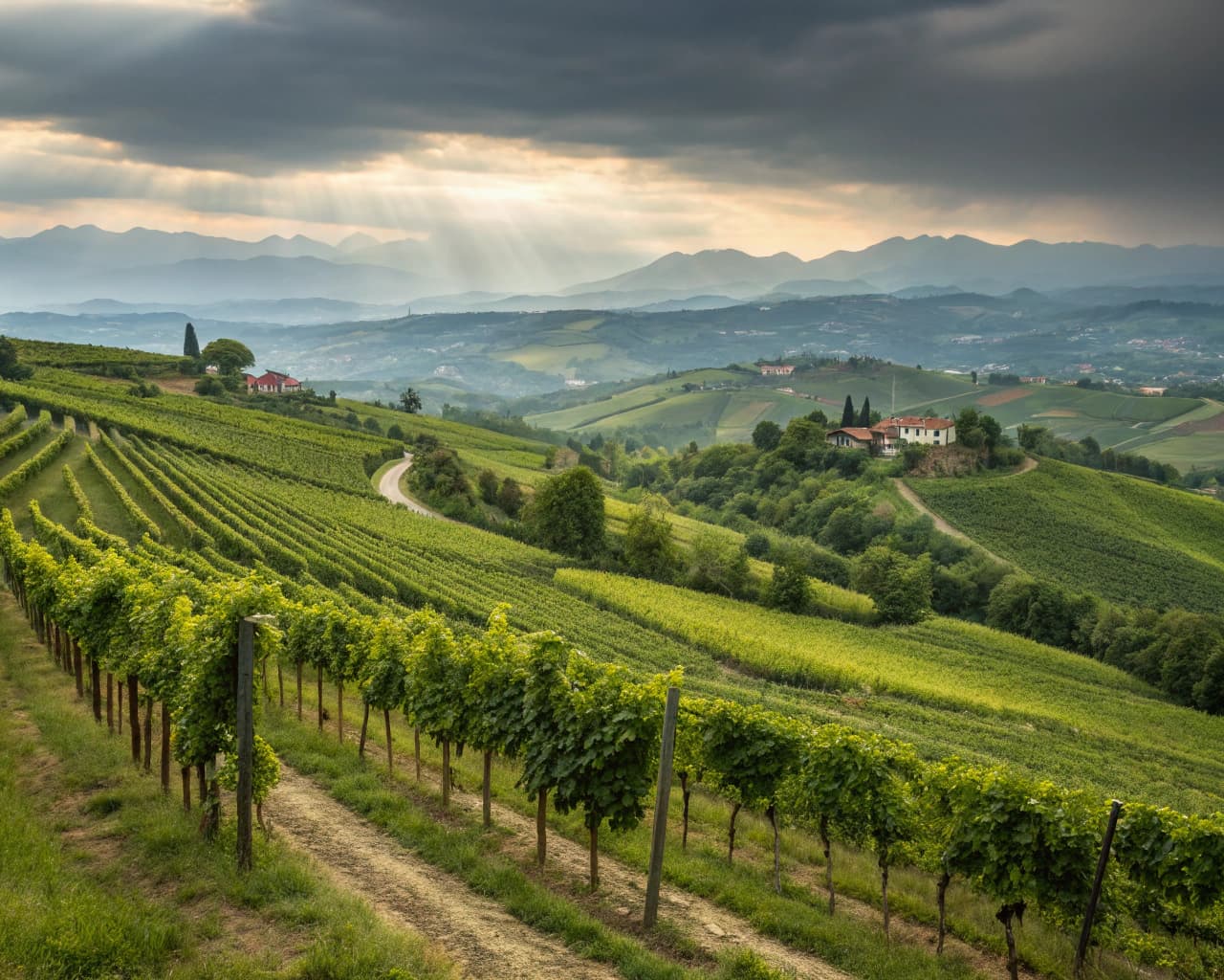 Piedmont vineyard landscape