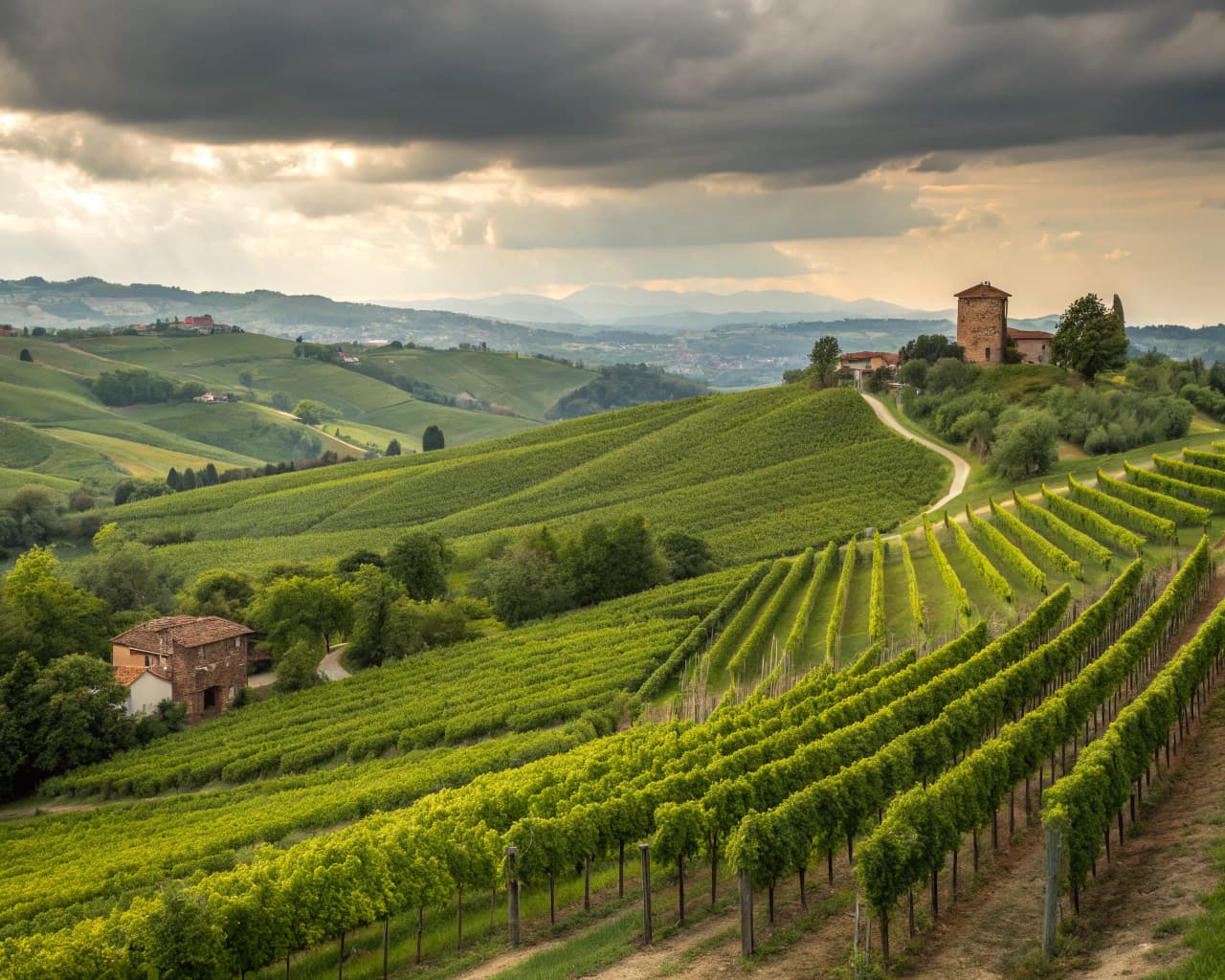 Piedmont vineyard landscape