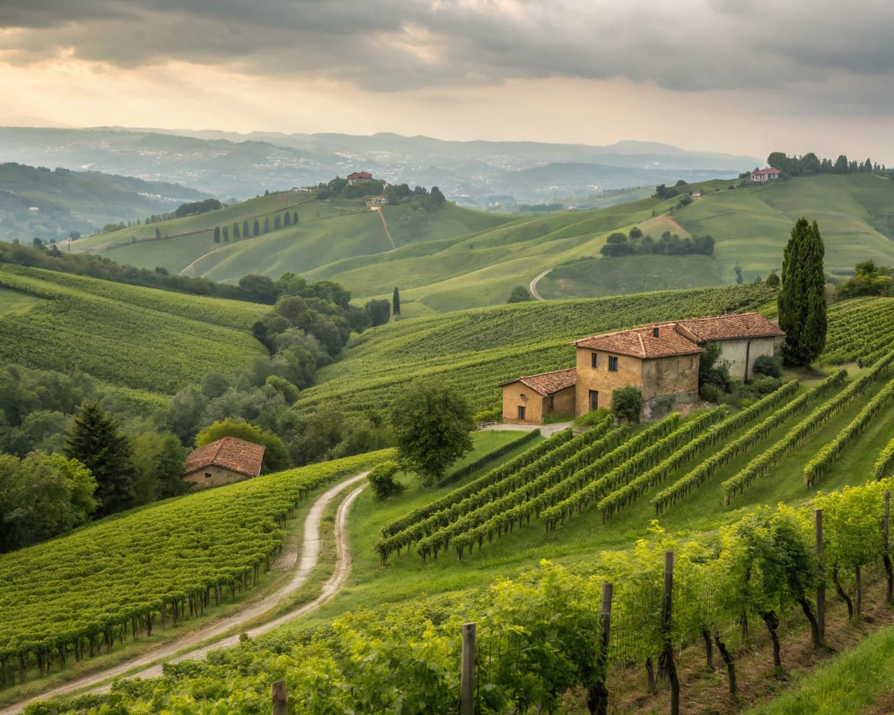 Piedmont vineyard landscape