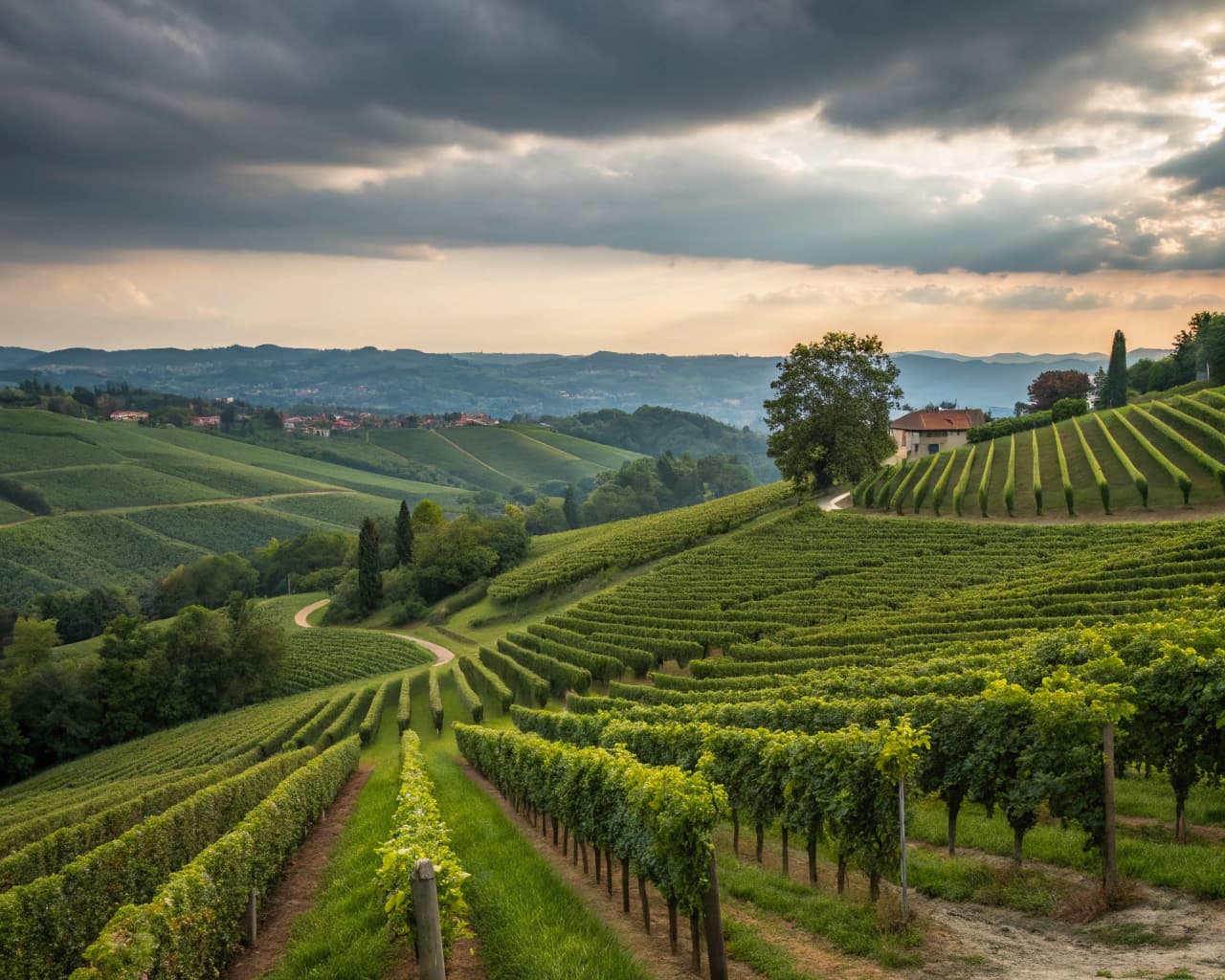 Piedmont vineyard landscape