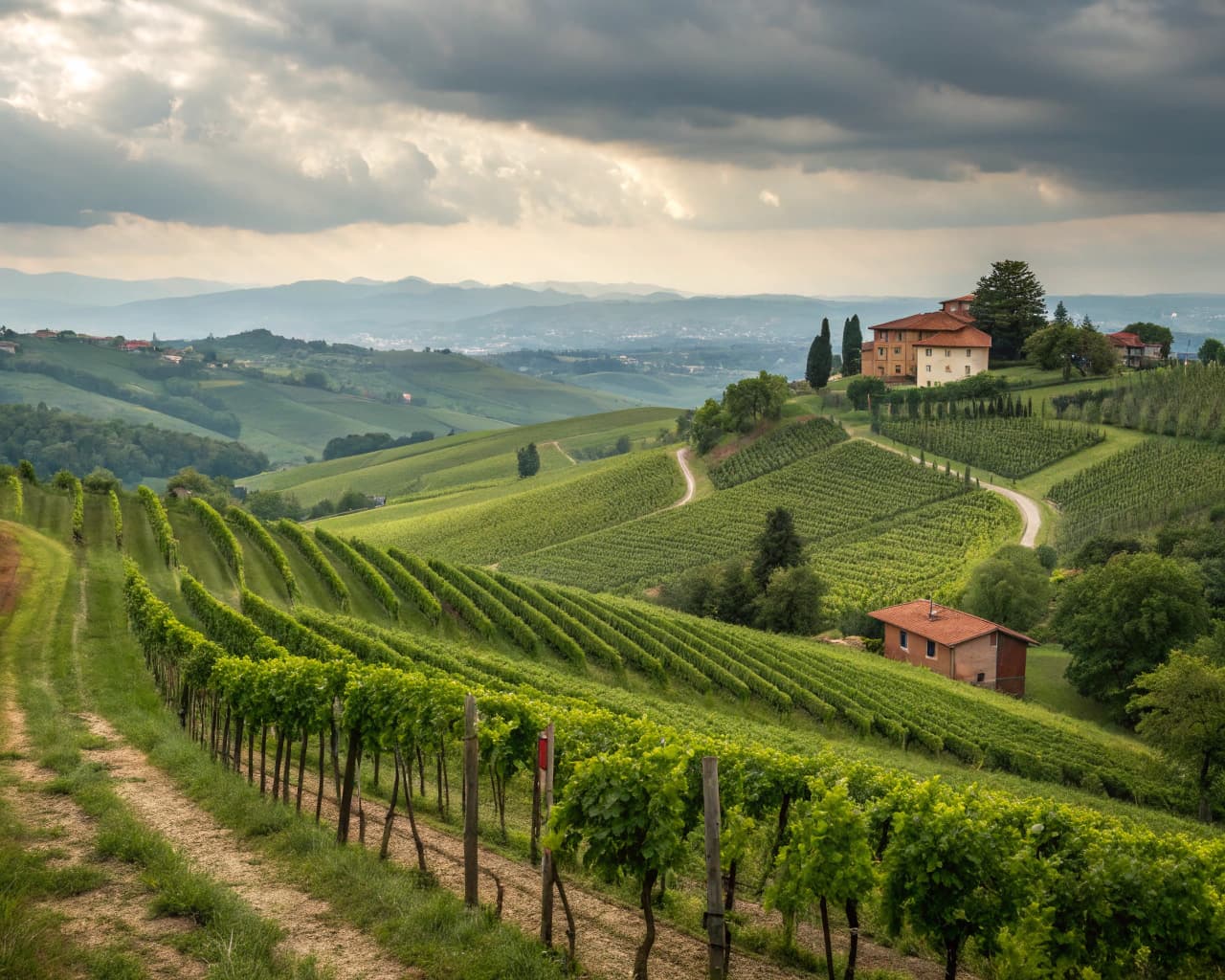 Piedmont vineyard landscape