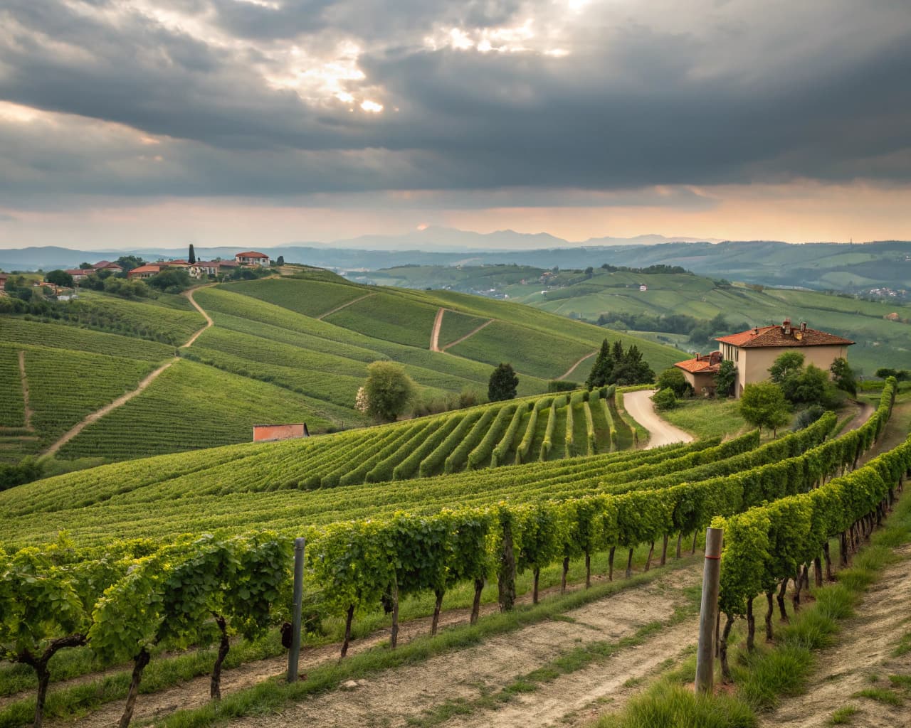 Piedmont vineyard landscape