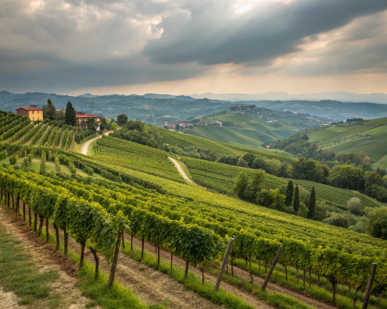 Piedmont vineyard landscape