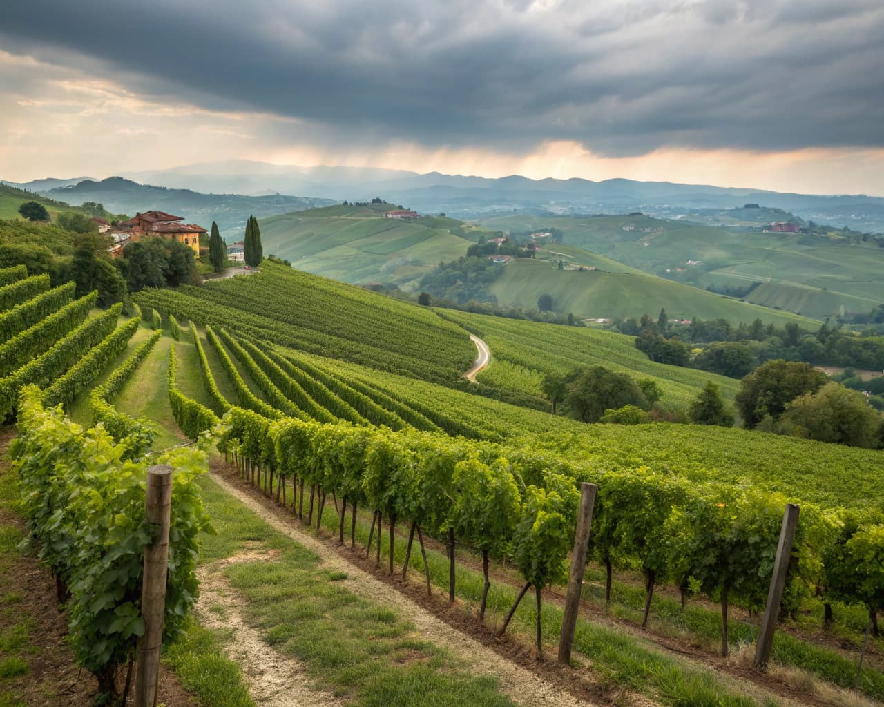 Piedmont vineyard landscape