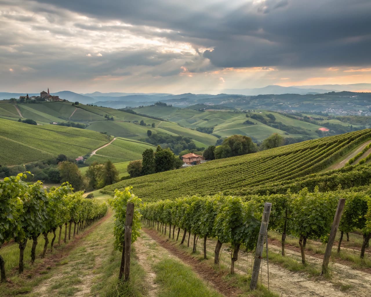 Piedmont vineyard landscape