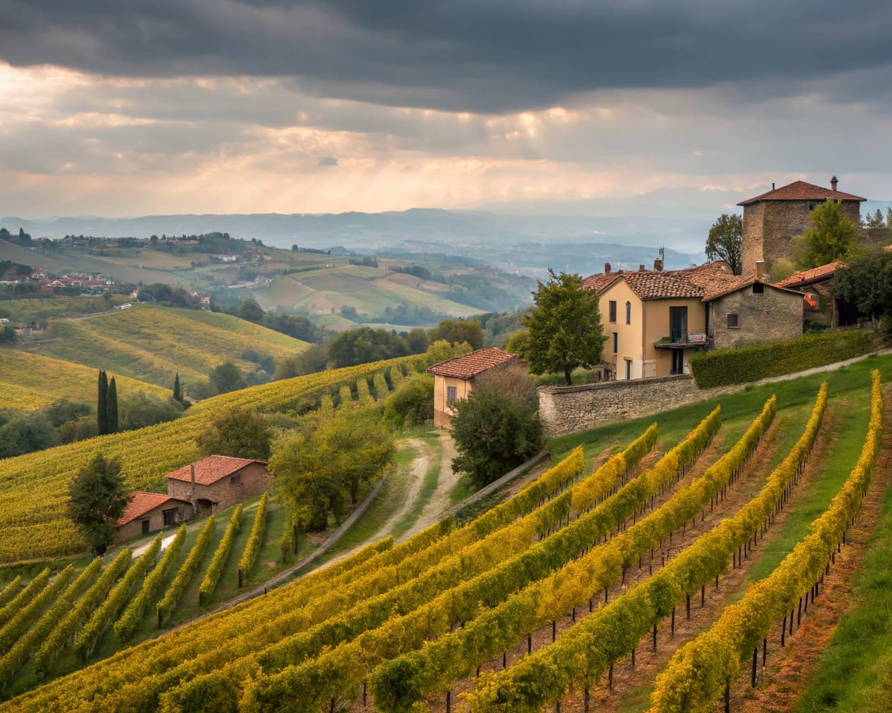 Piedmont vineyard landscape