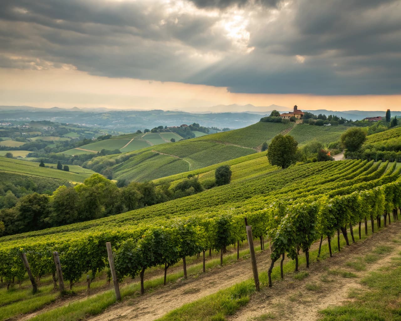 Piedmont vineyard landscape