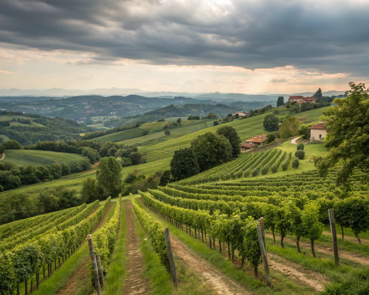 Piedmont vineyard landscape