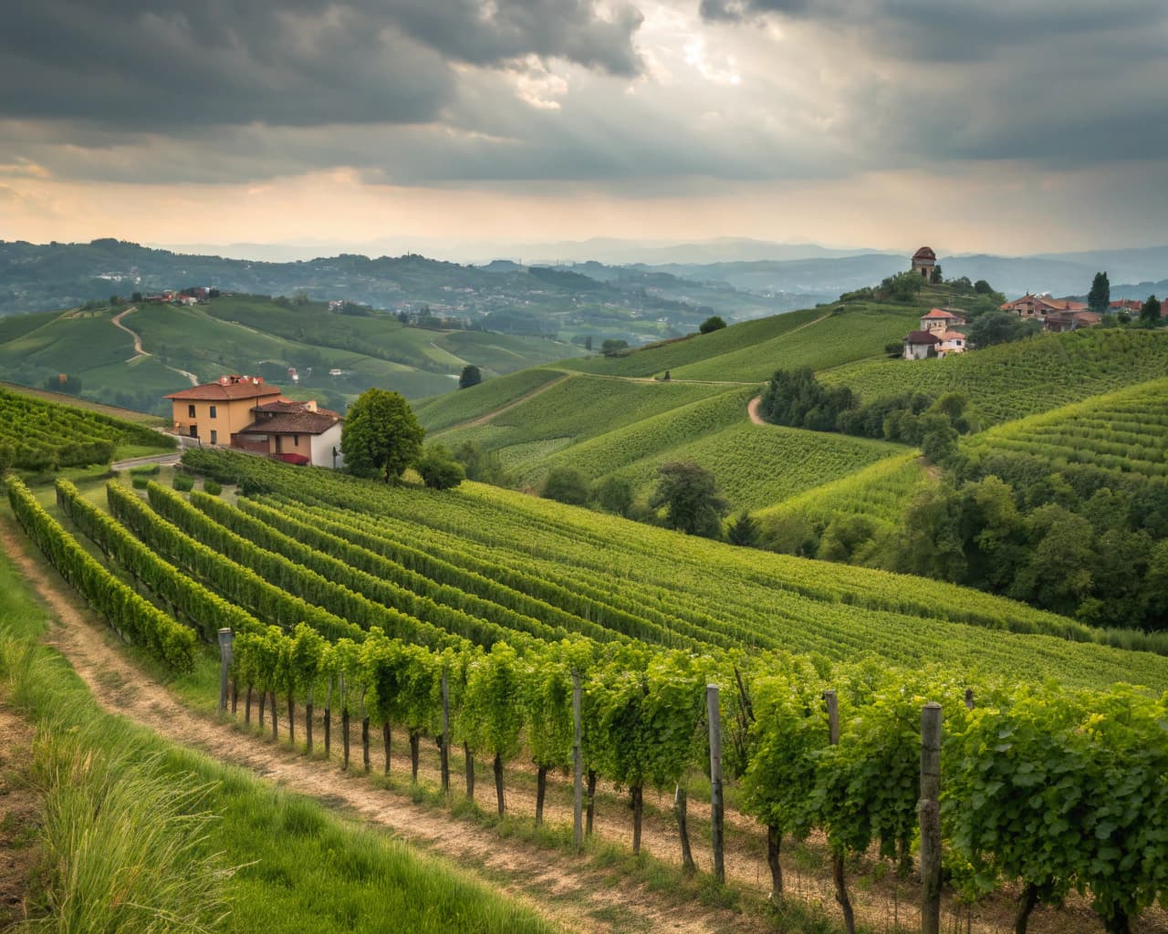 Piedmont vineyard landscape