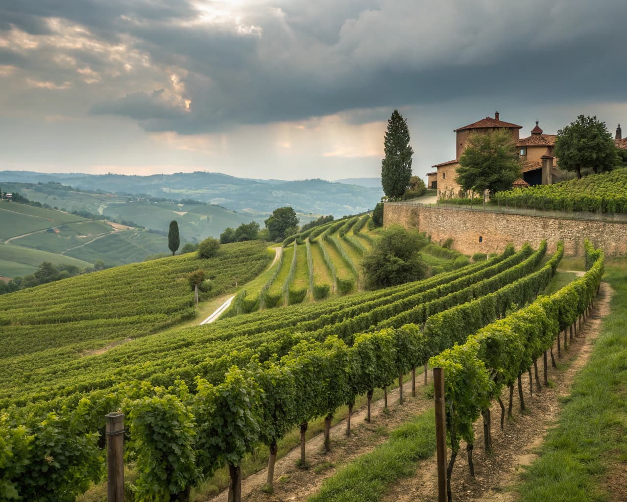 Piedmont vineyard landscape