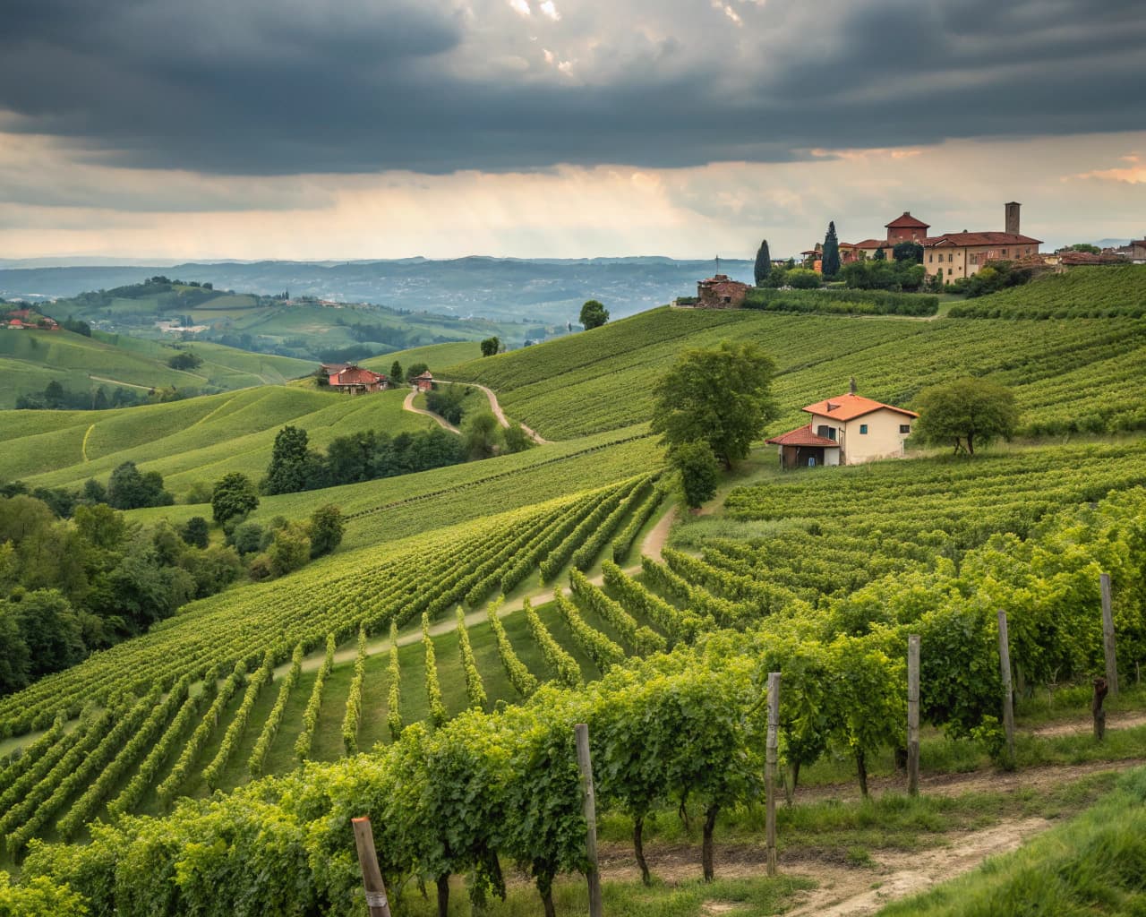 Piedmont vineyard landscape