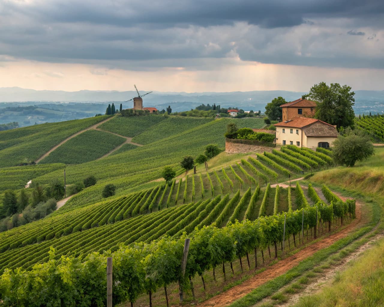 Piedmont vineyard landscape