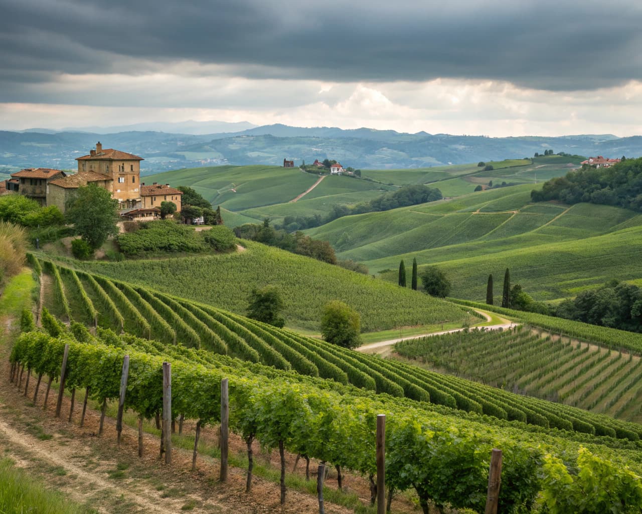 Piedmont vineyard landscape