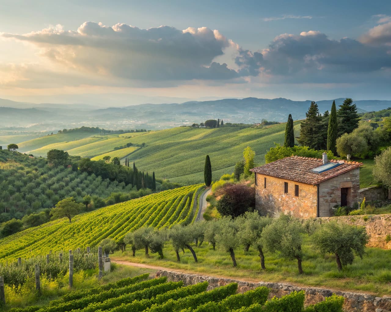 Tuscany vineyard landscape