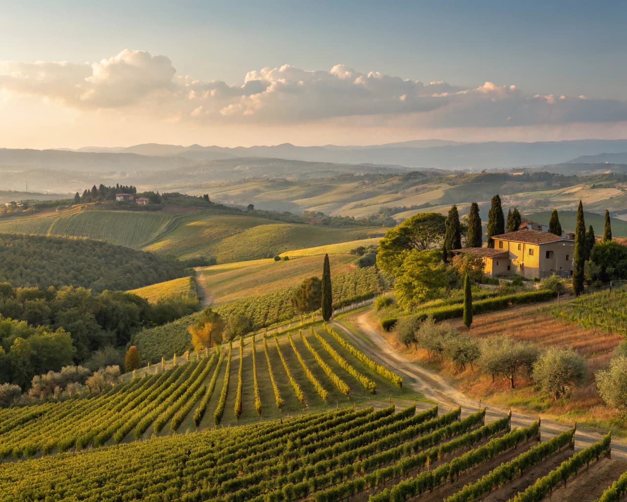 Tuscany vineyard landscape