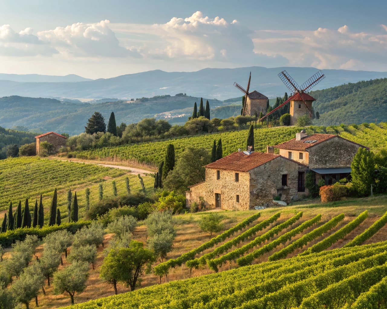 Tuscany vineyard landscape