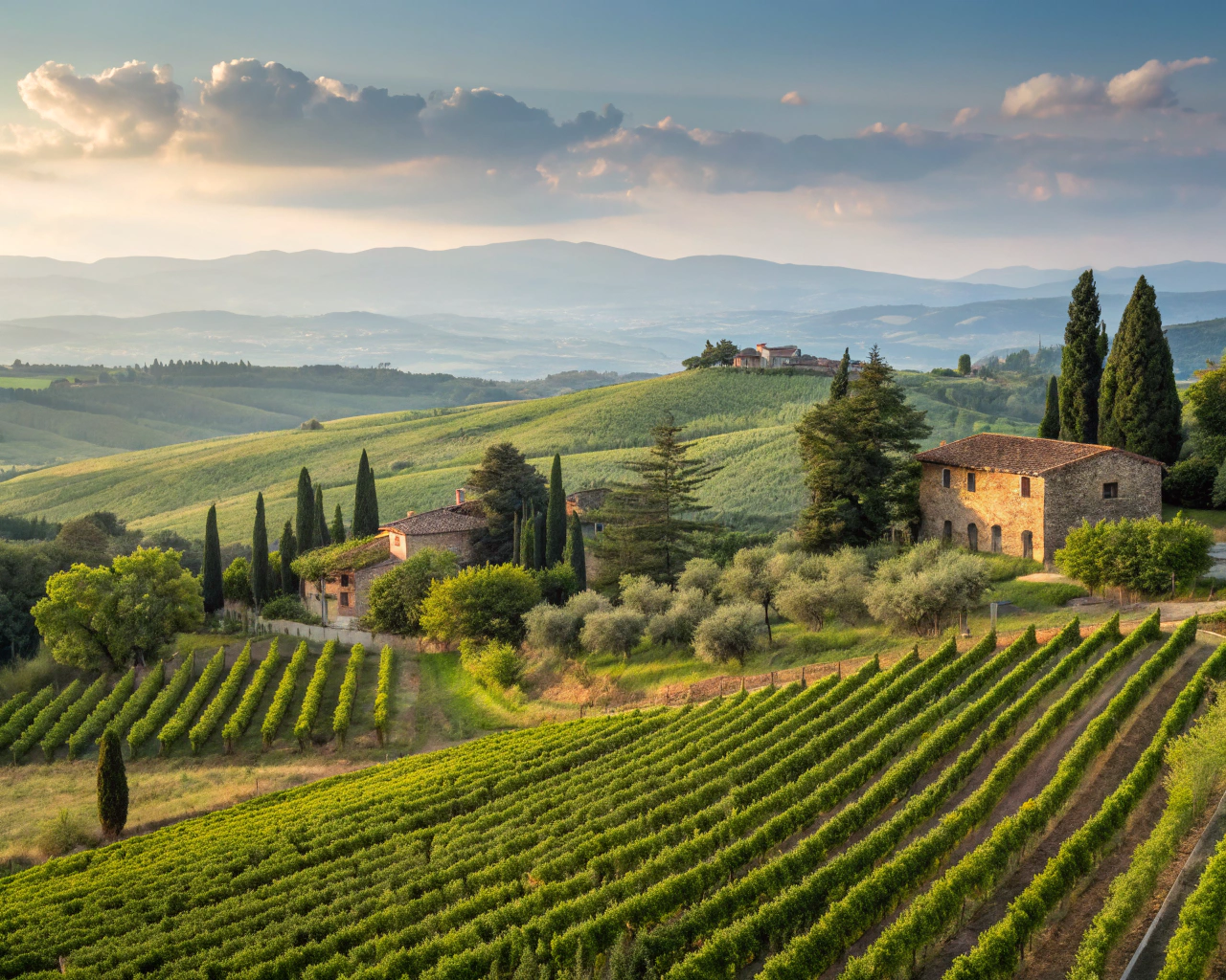 Tuscany vineyard landscape