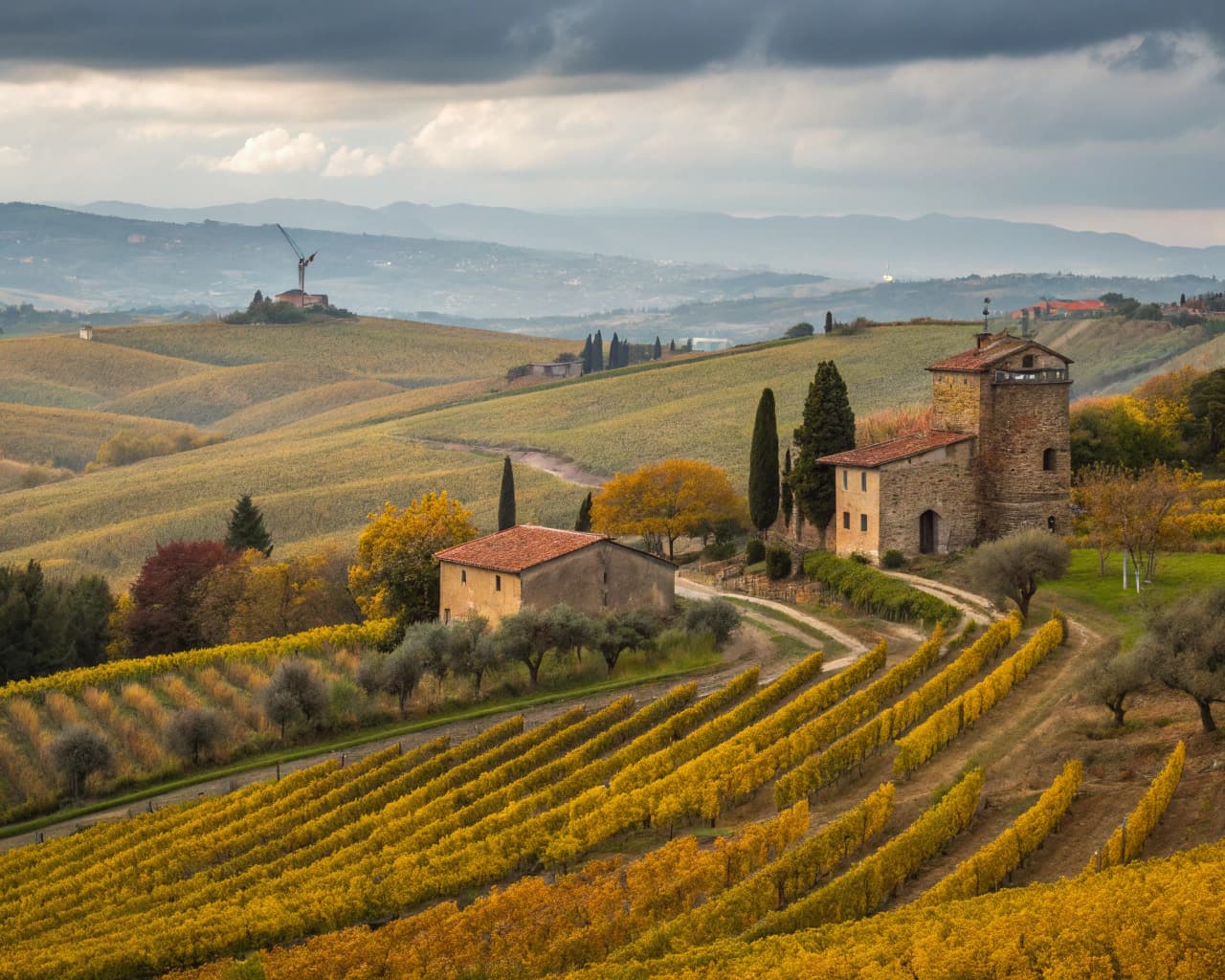 Tuscany vineyard landscape