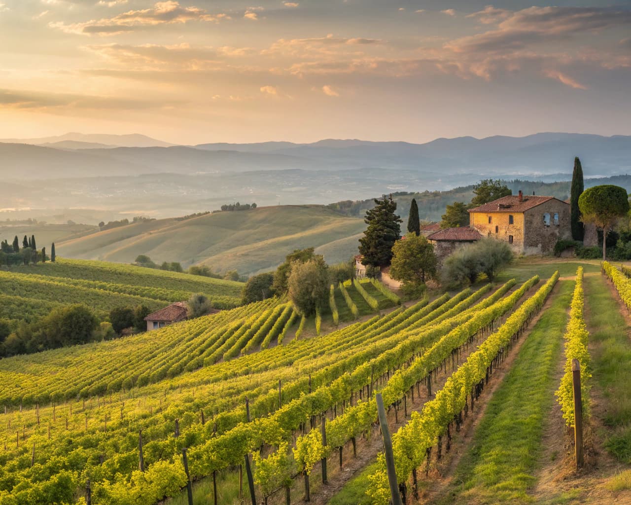 Tuscany vineyard landscape