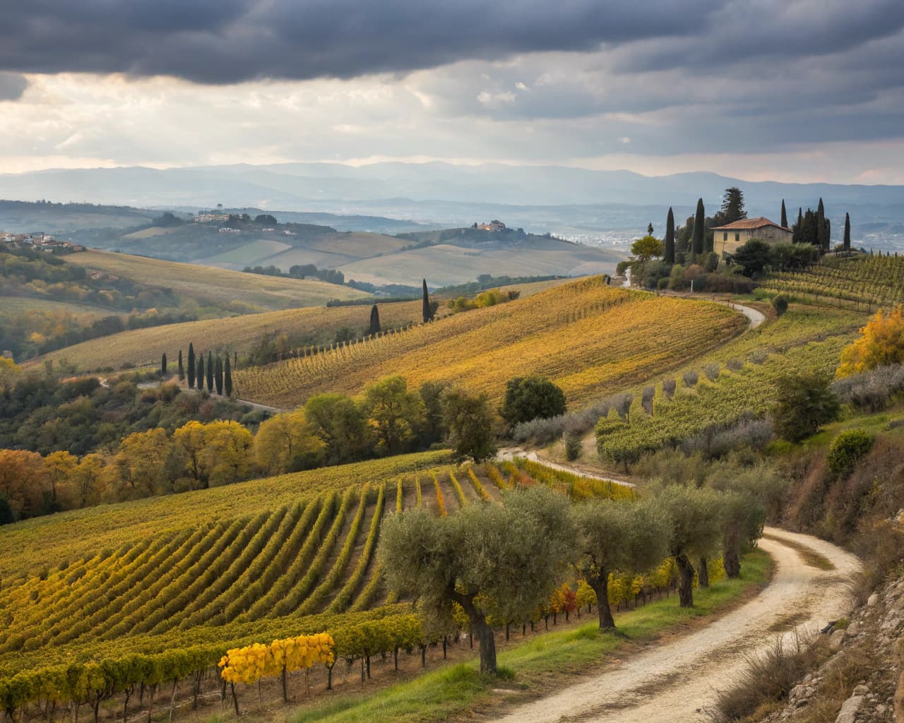 Tuscany vineyard landscape